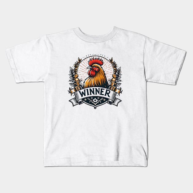 Winner Winner Chicken Dinner Kids T-Shirt by BukovskyART